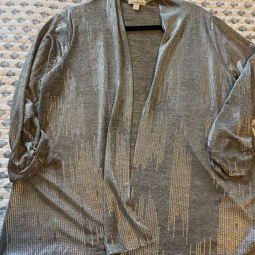 Emi & Joe Silver top. Size XL